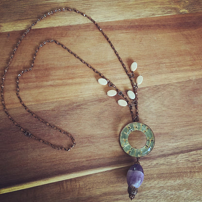 ネックレス あさぎ色 和風 アメジスト ネックレス