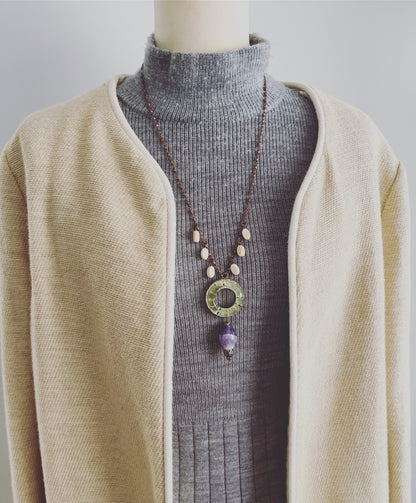 ネックレス あさぎ色 和風 アメジスト ネックレス