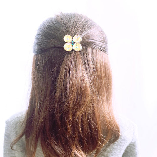 ヘアゴム 花 つるくさ 金色 和風 高級ヘアゴム
