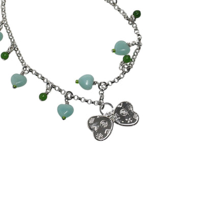 アンクレット 水色 蝶 アマゾナイト TAMARUSAN