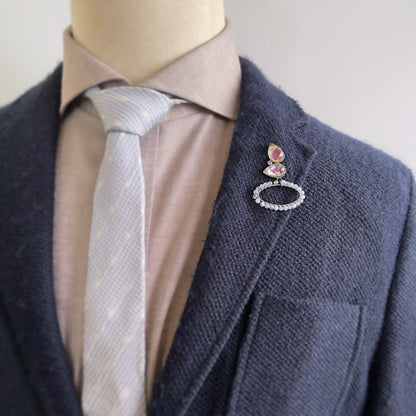 眼鏡ホルダーブローチ 紫 ブルーレース TAMARUSAN