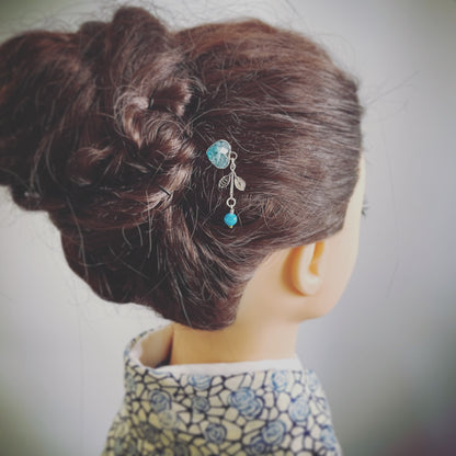 ヘアピン ハート アゲート 青 梅 TAMARUSAN