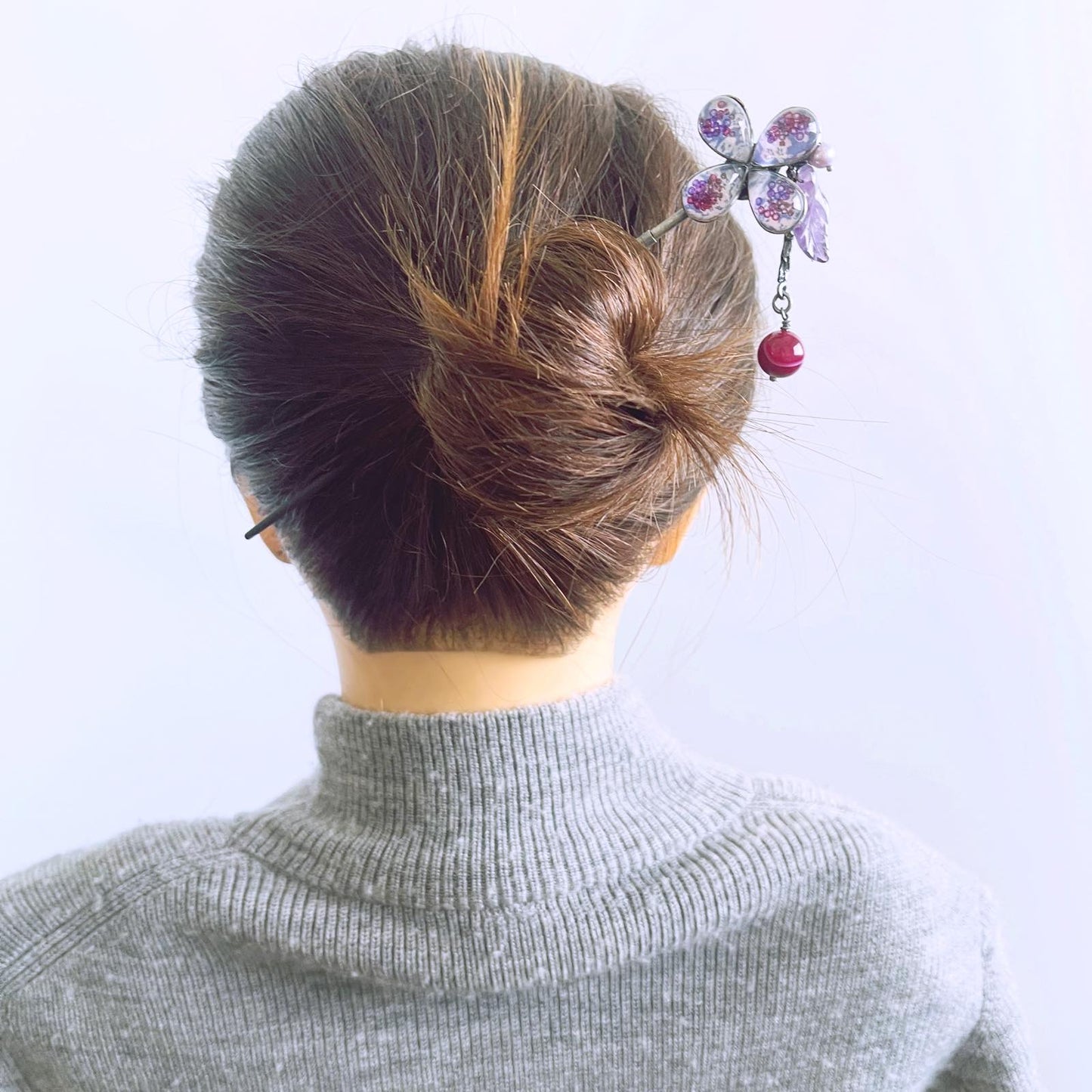 着せ替えかんざし 花 パープル アメジスト