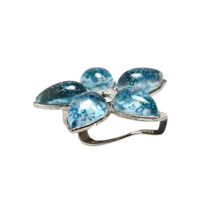 スカーフ留めクリップ 花 梅 水色 TAMARUSAN