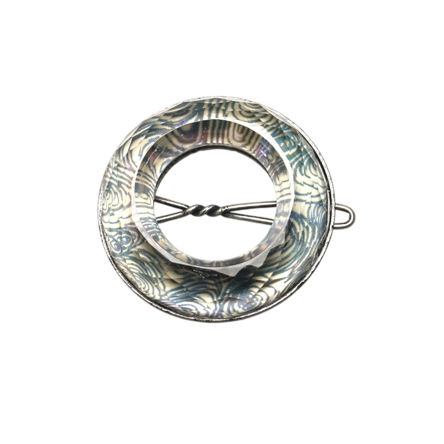 大人 パッチン留め 水色 ドーナツ パッチン留め