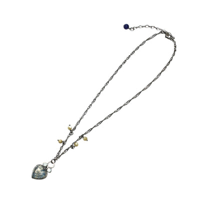 ネックレス 渦巻き ハート 水色 ネックレス