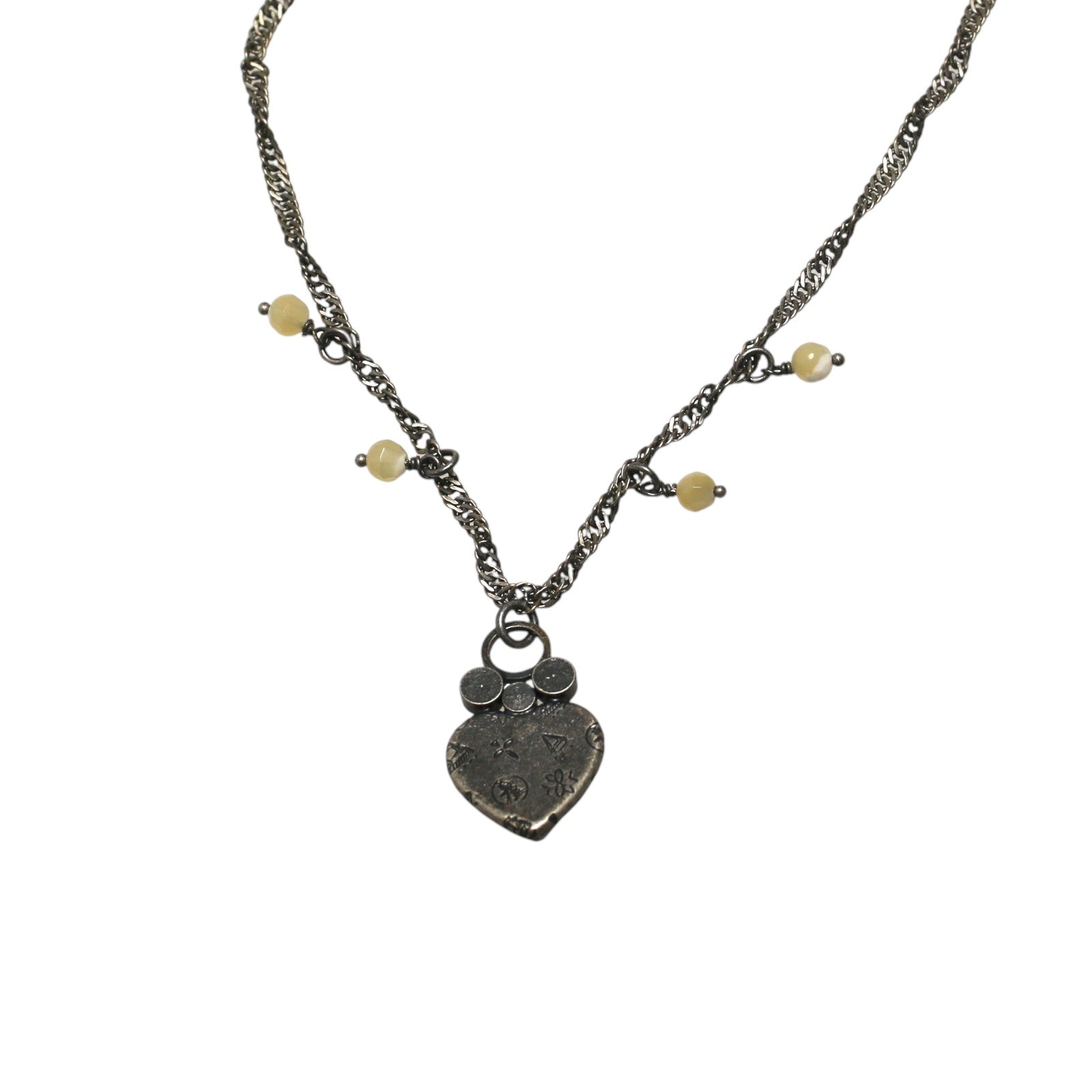 ネックレス 渦巻き ハート 水色 ネックレス