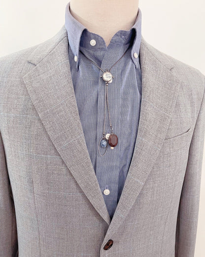 チェーンループタイ 水色 ヤモリ TAMARUSAN