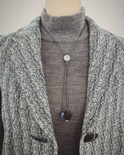 チェーンループタイ 水色 ヤモリ TAMARUSAN