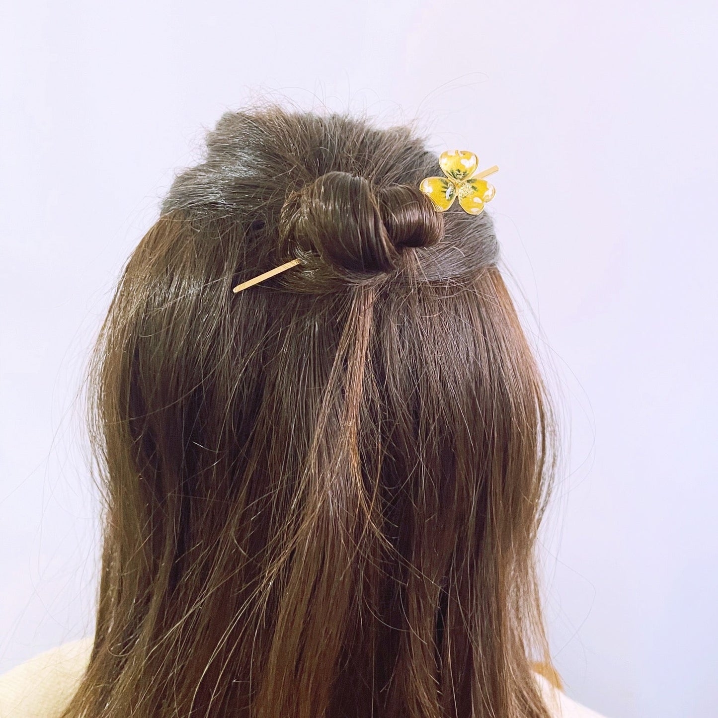 短いかんざし すみれ 花 ゴールド 黄色 TAMARUSAN