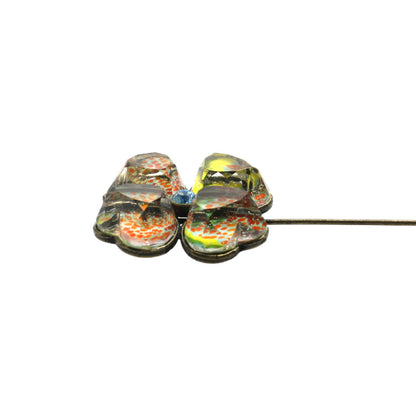 ハットピン オレンジ  四ツ葉 菊 TAMARUSAN