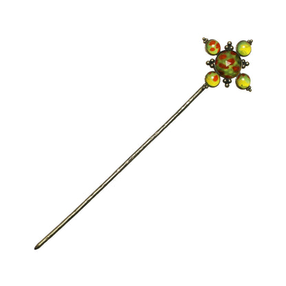 かんざし マルチカラー 菊 長め 一本挿しかんざし