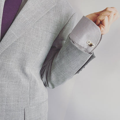 カフスボタン 白黒 亀甲 金