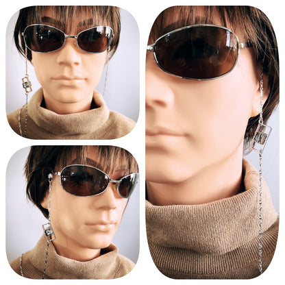 眼鏡チェーン 白黒 シンプル カジュアル TAMARUSAN