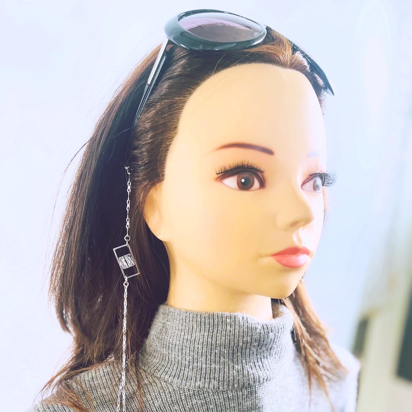 眼鏡チェーン 白黒 シンプル カジュアル