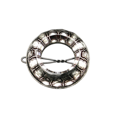 パッチン留め 亀甲 白黒 銀 TAMARUSAN