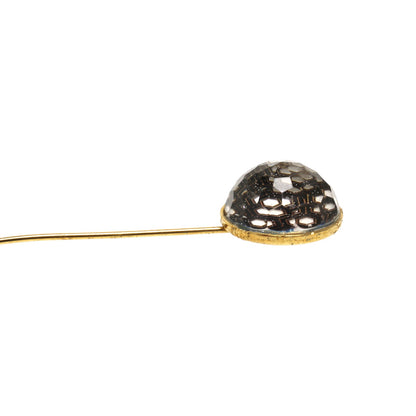 ハットピン 白黒 金 亀甲 ラペルピン