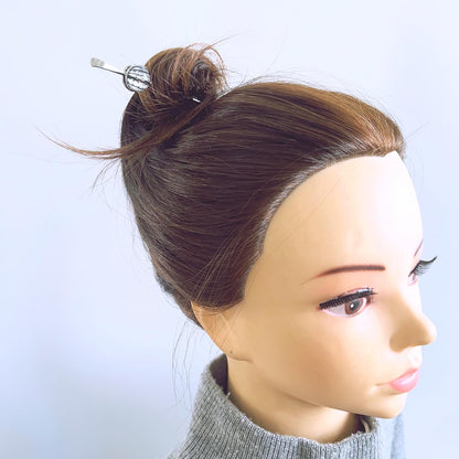 かんざし 白黒 市松 縞 耳かき 和風 一本挿しかんざし