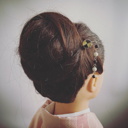 一本挿し かんざし 白黒 シンプル TAMARUSAN