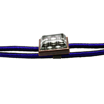 組紐ループタイ 黒 亀甲 正絹 四角 TAMARUSAN