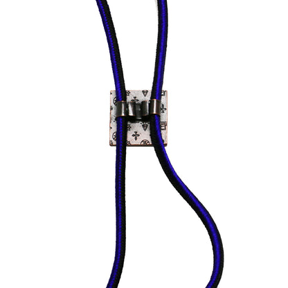 組紐ループタイ 黒 亀甲 正絹 四角 TAMARUSAN