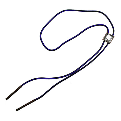 組紐ループタイ 黒 亀甲 正絹 四角 TAMARUSAN