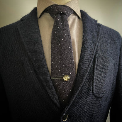 ネクタイピン 唐草 白黒 丸 贈り物 ネクタイピン