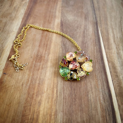 ブローチネックレス ゴールド カラフル マルチカラー TAMARUSAN