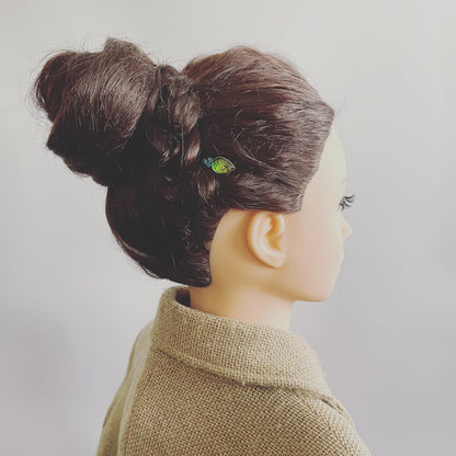 ヘアピン 緑 ユリ 丸 TAMARUSAN