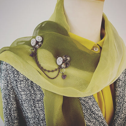 ハットピン ユリ アメジスト 紫 ハットピン