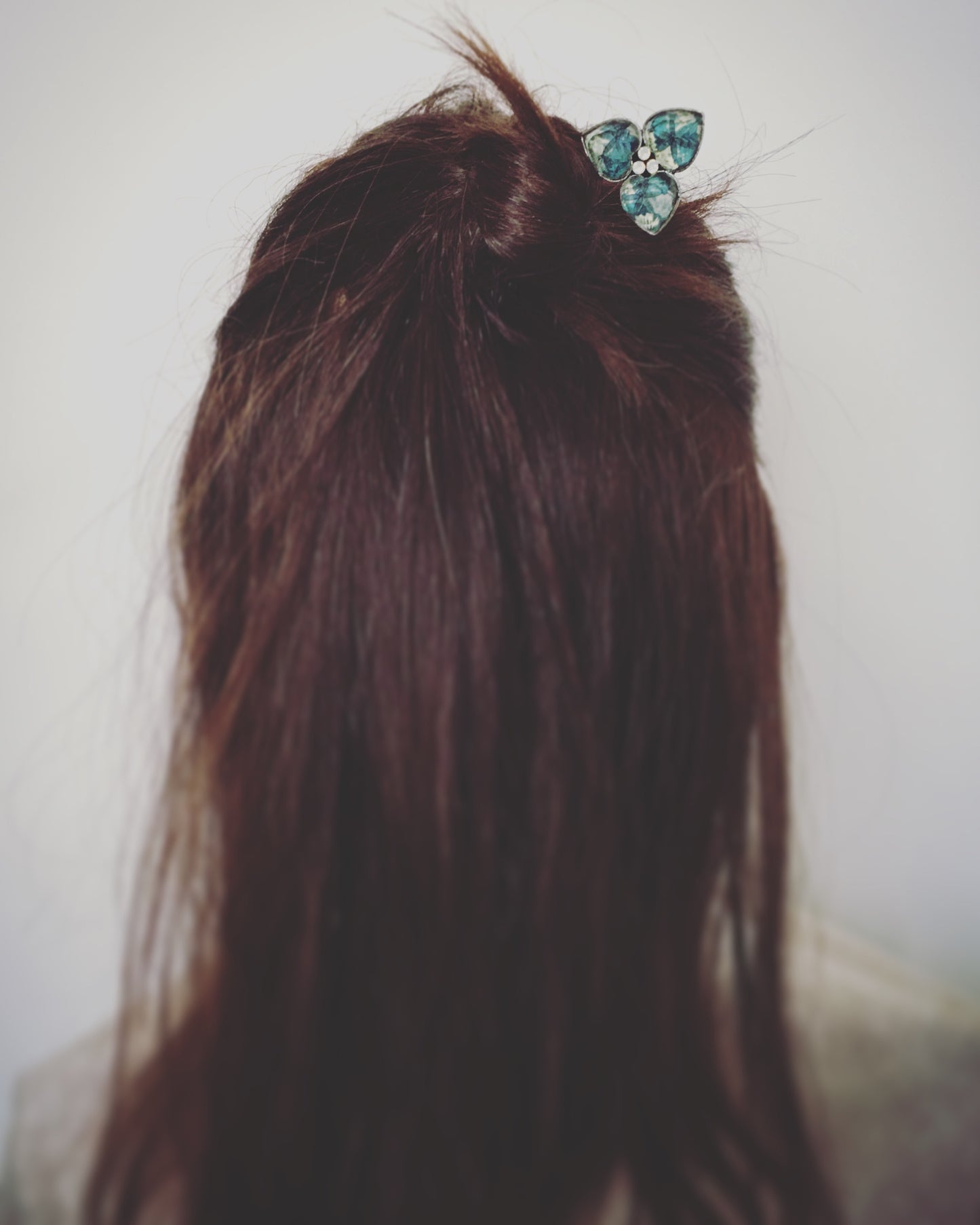 かんざしバレッタ マジェステ 紫 シルク かんざしバレッタ