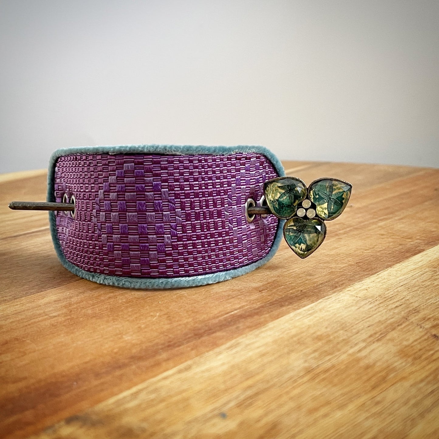 かんざしバレッタ マジェステ 紫 シルク かんざしバレッタ