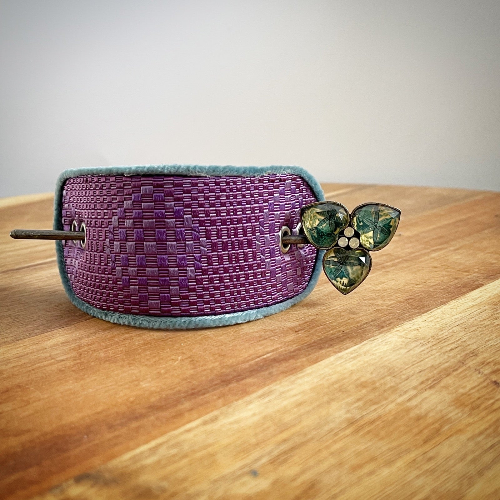 かんざしバレッタ マジェステ 紫 シルク かんざしバレッタ