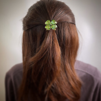 ヘアゴム 緑 ユリ クローバー 贈り物 TAMARUSAN