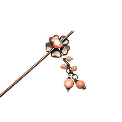花 かんざし 朱色 珊瑚 TAMARUSAN