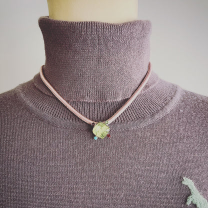 組紐チョーカー ピンク 水色 モノグラム TAMARUSAN