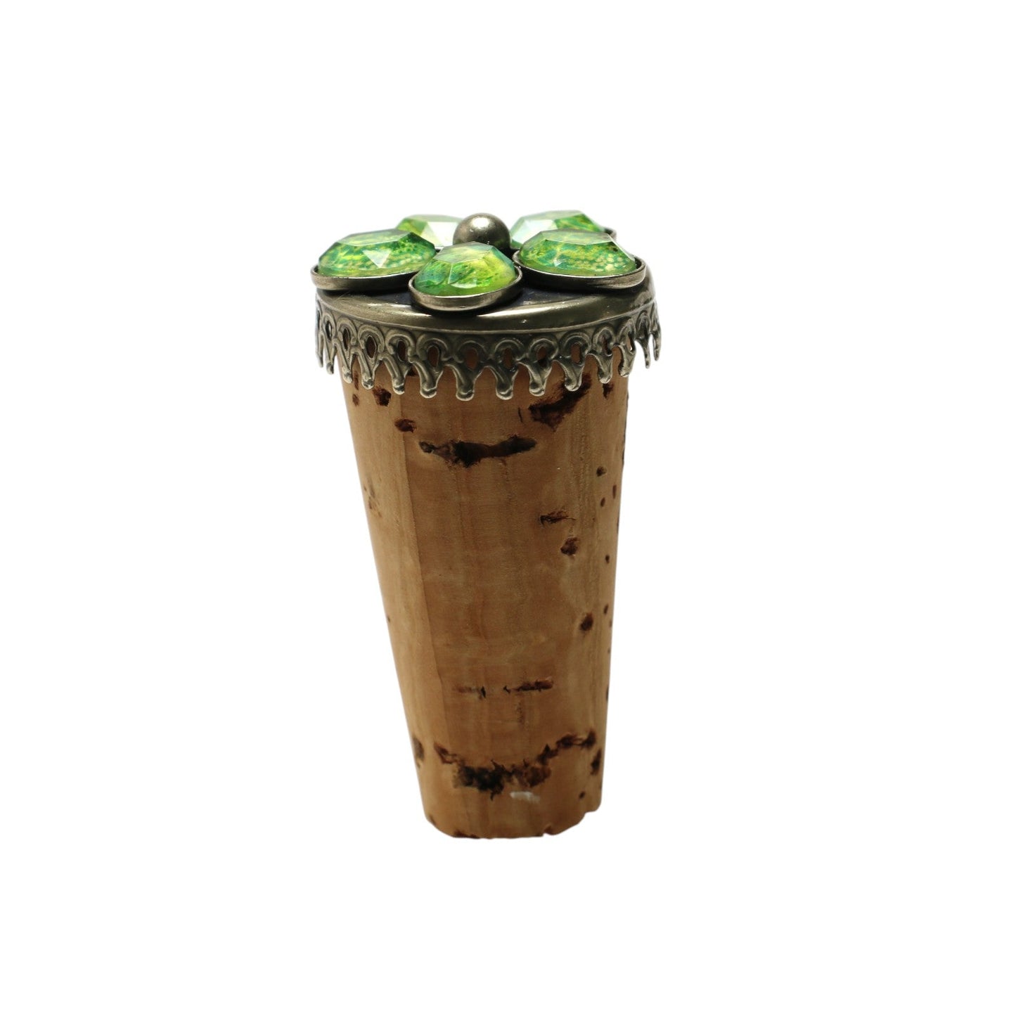 ワインコルク 花 黄緑 ユリ 雑貨