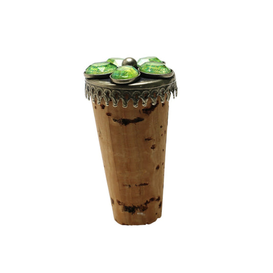 ワインコルク 花 黄緑 ユリ 雑貨