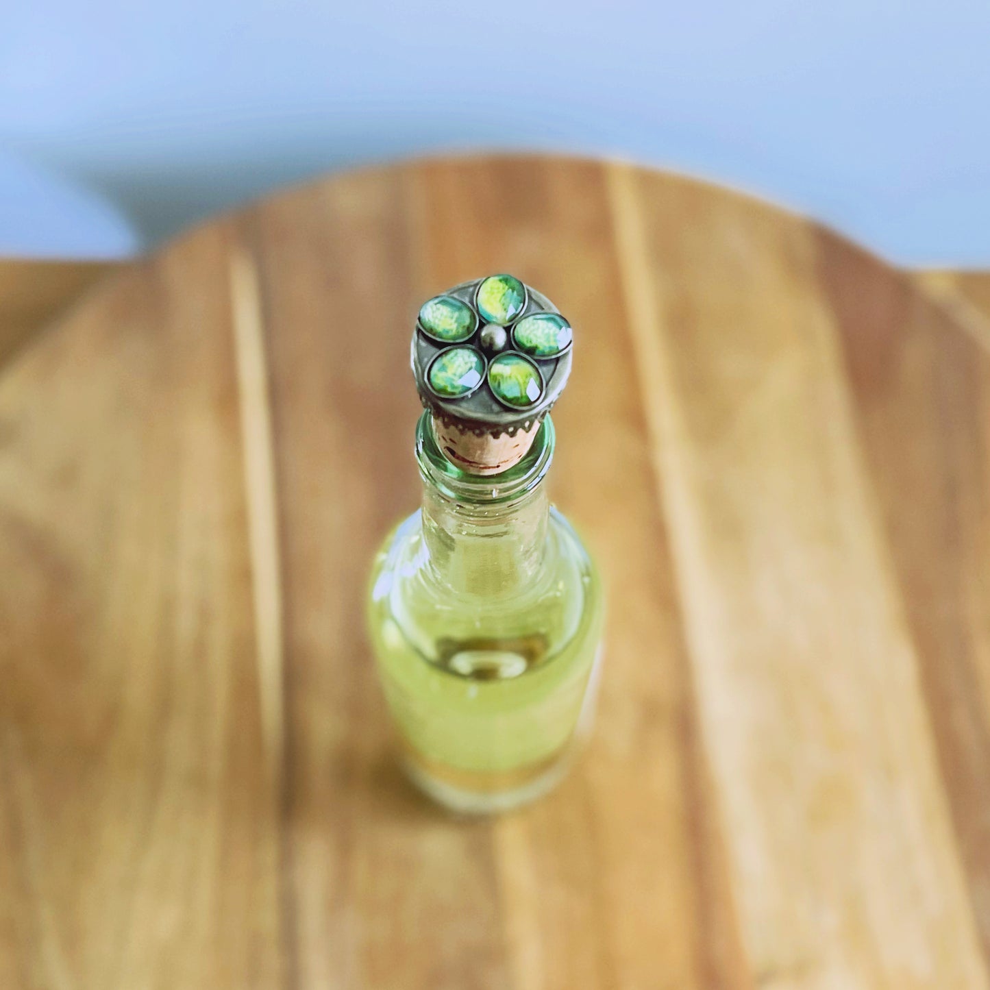 ワインコルク 花 黄緑 ユリ 雑貨