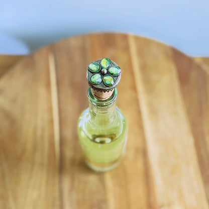 ワインコルク 花 黄緑 ユリ 雑貨