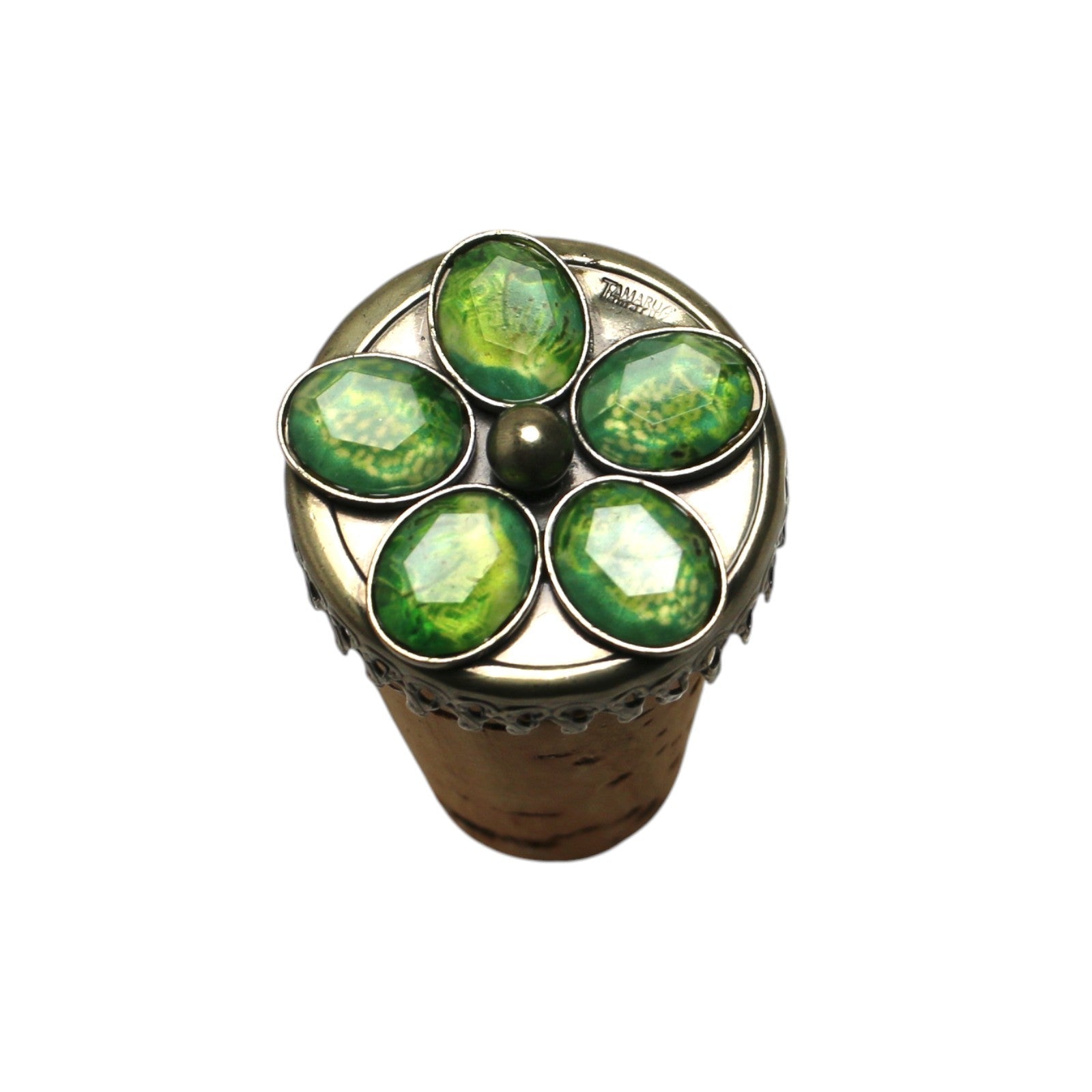 ワインコルク 花 黄緑 ユリ 雑貨