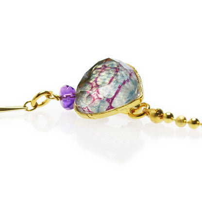 眼鏡チェーン 水面 ブルー アメジスト ゴールド 24k TAMARUSAN