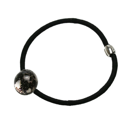 シルバー925 ヘアゴム さくら 丸 黒 TAMARUSAN