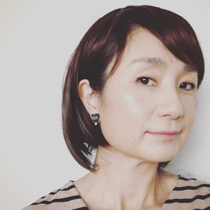 イヤリング 青 水引 ロジウム TAMARUSAN