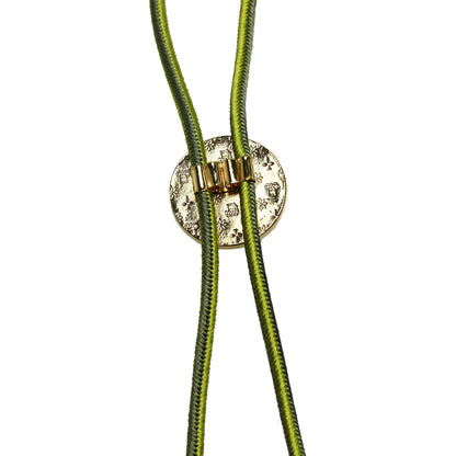 組紐ループタイ 黄緑 24k 金 アーガイル TAMARUSAN