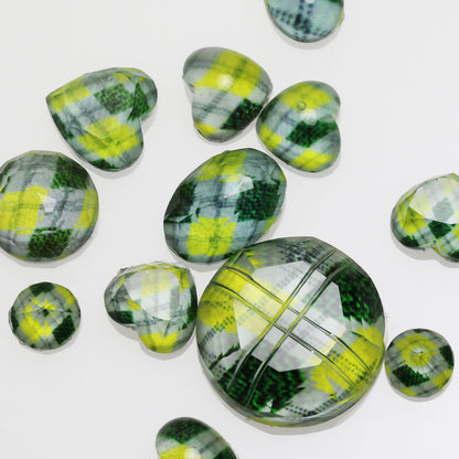 組紐ループタイ 黄緑 24k 金 アーガイル TAMARUSAN