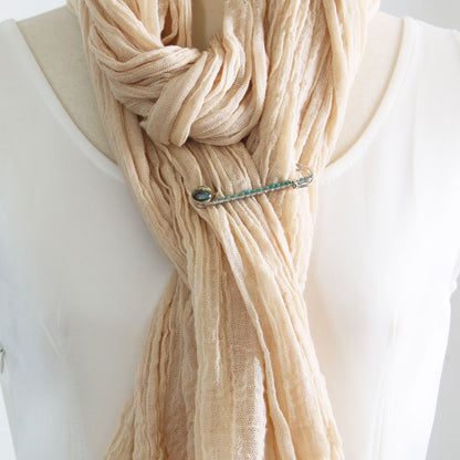 安全ピン ブローチ ターコイズ 青 TAMARUSAN