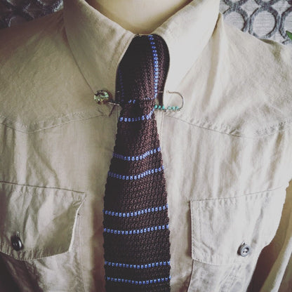 安全ピン ブローチ ターコイズ 青 TAMARUSAN