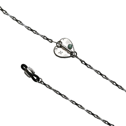 眼鏡チェーン ハート 青紫 ロジウム TAMARUSAN