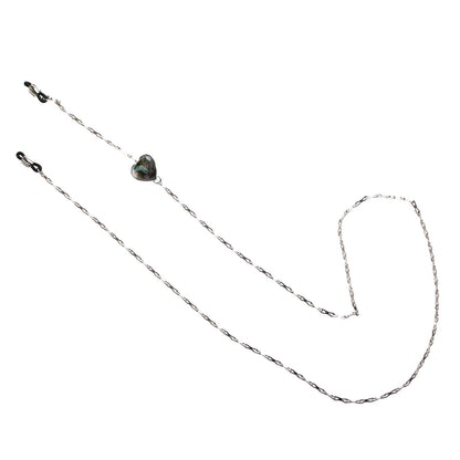 眼鏡チェーン ハート 青紫 ロジウム TAMARUSAN